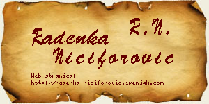 Radenka Nićiforović vizit kartica